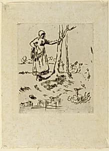A Girl Minding Geese by Jean François Millet