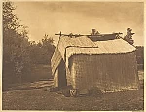 A Mat House - Skokomish by Edward S. Curtis