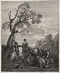 A Resting Herd by Cornelis Visscher