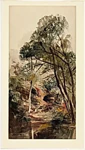 A Wooded River Landscape by Peter De Wint