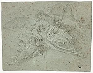 Angel and Two Putti by Moncayo Pignatelly