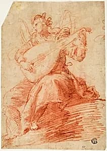 Angel Playing a Lute by Jacopo Confortini
