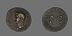 As (Coin) Portraying Drusus by Ancient Roman