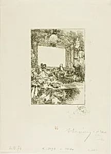 At the Chat Noir by Louis Auguste Lepère