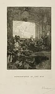 At the Chat Noir by Louis Auguste Lepère