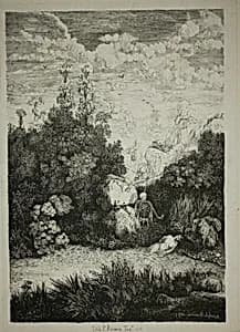 Bathing Woman and Death by Rodolphe Bresdin