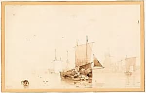 Boats in a Harbor by Richard Parkes Bonington