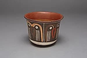 Bowl Depicting a Repeating Abstract Motif, Possibly Representing Owls by Nasca