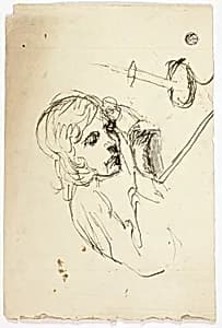 Boy Asleep by Candle by Unknown