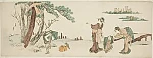 Boy releasing a kite by Katsushika Hokusai