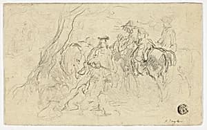 Calvarymen Beside Tree by John Frederick Tayler