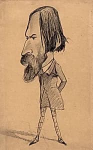 Caricature of Auguste Vacquerie by Claude Monet