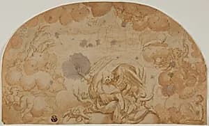 Celestial Scene with Angels by Unknown