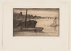 Chelsea Bridge and Church by James McNeill Whistler