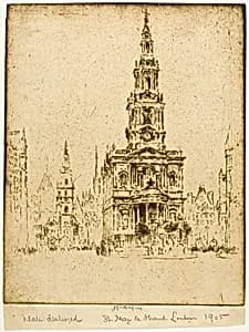 Church of Saint Mary-le-Strand by Joseph Pennell