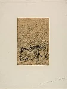 City in the Mountains by Rodolphe Bresdin