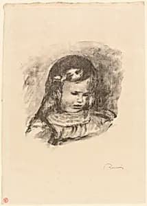 Claude Renoir, Head Lowered by Pierre-Auguste Renoir