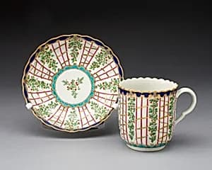 Coffee Cup and Saucer by Worcester Porcelain Factory