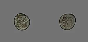 Coin Depicting the God Asklepios by Ancient Greek