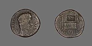 Coin Portraying Emperor Augustus by Ancient Roman