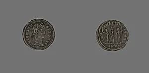 Coin Portraying Emperor Constans by Ancient Roman