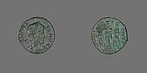 Coin Portraying Emperor Constans by Ancient Roman