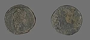 Coin Portraying Emperor Constantius by Ancient Roman