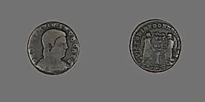 Coin Portraying Emperor Decentius by Ancient Roman