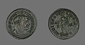 Coin Portraying Emperor Diocletian by Ancient Roman