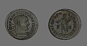 Coin Portraying Emperor Diocletian by Ancient Roman