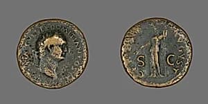 Coin Portraying Emperor Domitian by Ancient Roman