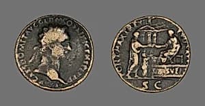 Coin Portraying Emperor Domitian by Ancient Roman