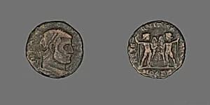 Coin Portraying Emperor Maxentius by Ancient Roman