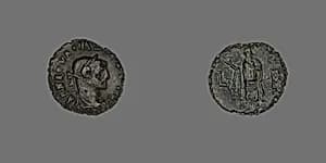 Coin Portraying Emperor Maximianus by Ancient Roman