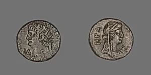 Coin Portraying Emperor Nero by Ancient Roman