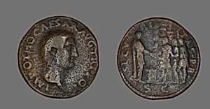 Coin Portraying Emperor Otho by Ancient Roman