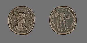 Coin Portraying Emperor Theodosius by Ancient Roman