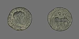 Coin Portraying Emperor Valerian (?) by Ancient Roman
