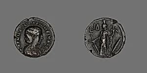 Coin Portraying Empress Salonina by Ancient Roman