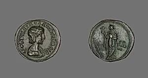 Coin Portraying Empress Salonina by Ancient Roman