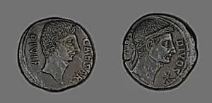 Coin Portraying Julius Caesar by Ancient Roman