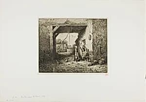 Courtyard Interior by Charles Émile Jacque