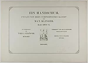 Cover to A Glove by Max Klinger