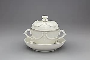 Covered Bowl and Stand by Mennecy Factory