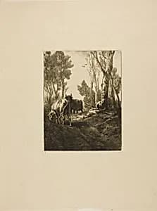 Cowherd by Charles Émile Jacque