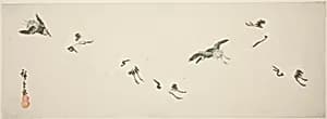 Cranes in flight by Utagawa Hiroshige