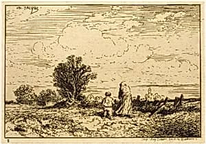 Crossing the Meadow by Charles Émile Jacque