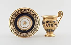 Cup and Saucer by Denuelle Porcelain Manufactory