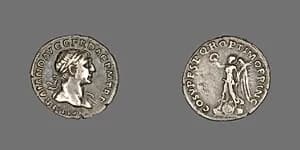 Denarius (Coin) Portraying Emperor Trajan by Ancient Roman
