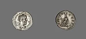 Denarius (Coin) Portraying Macrinus by Ancient Roman